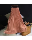 Damska Vintage plisowana spódnica Midi długie kobiece koreańskie casual spódnice szyfonowe z wysokim stanem Jupe Faldas 18 kolor