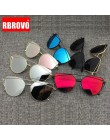 RBROVO 2018 marka projektant okulary przeciwsłoneczne cat eye kobiety w stylu Vintage metalowe okulary odblaskowe dla kobiet lus