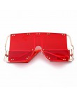 Fashion Square okulary przeciwsłoneczne damskie nowe ponadgabarytowe lustro mężczyźni odcienie okulary luksusowe marki metalowy 