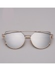 RBROVO 2018 marka projektant okulary przeciwsłoneczne cat eye kobiety w stylu Vintage metalowe okulary odblaskowe dla kobiet lus