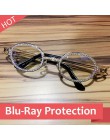 2019 Blu-Ray Pretection Retro okrągłe okulary przeciwsłoneczne damskie w stylu Vintage Steampunk okulary mężczyźni przezroczyste