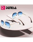 DENISA modne niebieskie okulary przeciwsłoneczne bezramkowe damskie 2019 UV400 luksusowe okulary przeciwsłoneczne damskie okular