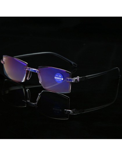 RBENN Ultralight Rimless okulary do czytania kobiety mężczyźni blokujące niebieskie światło okulary do czytania lub pracy przy k