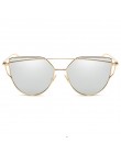 ZUCZUG okulary przeciwsłoneczne damskie luksusowe kocie oko marka projekt lustro płaskie różowe złoto Vintage Cateye modne okula