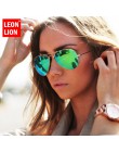 LeonLion 2018 Pilot lustrzane okulary przeciwsłoneczne damskie/męskie marka projektant luksusowe okulary przeciwsłoneczne damski