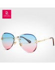 DENISA modne niebieskie okulary przeciwsłoneczne bezramkowe damskie 2019 UV400 luksusowe okulary przeciwsłoneczne damskie okular