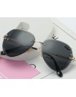 2019 nowy projekt marki Vintage Rimless Pilot okulary kobiety mężczyźni Retro cięcia soczewki gradientu dla kobiet UV400