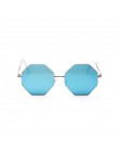 Nowy wielokąta małe okulary przeciwsłoneczne damskie Retro okrągłe metalowe okulary przeciwsłoneczne mężczyźni marka projektant 