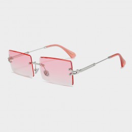 Modne okulary przeciwsłoneczne bezramkowe damskie 2019 modne małe prostokątne okulary przeciwsłoneczne letnie podróże w stylu UV