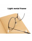Okrągłe zwykłe przezroczyste okulary Ultra metali lekkich dekoracji przezroczyste okulary damskie ramki optyczne oprawki do okul