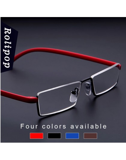 TR90 damskie pół ramki okulary do czytania dla mężczyzn czytniki okulary niezniszczalne metalowe okulary powiększające