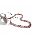 Flatfoosie New Leopard akrylowy łańcuszek do okularów przeciwsłonecznych kobiety okulary do czytania wiszący łańcuszek na szyję 