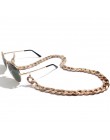 Flatfoosie New Leopard akrylowy łańcuszek do okularów przeciwsłonecznych kobiety okulary do czytania wiszący łańcuszek na szyję 