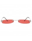 2020 damskie przezroczyste soczewki małe wąskie okulary przeciwsłoneczne Vintage Rimless prostokąt okulary damskie męskie czerwo