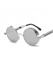 Klasyczne gotyckie okulary przeciwsłoneczne w stylu steampunk kobiety marka projektant Vintage okrągła metalowa ramka okulary pr