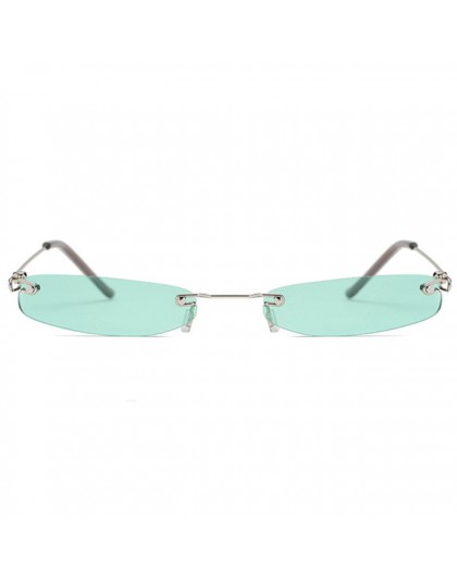 2020 damskie przezroczyste soczewki małe wąskie okulary przeciwsłoneczne Vintage Rimless prostokąt okulary damskie męskie czerwo