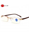 UVLAIK Ultralight Rimless okulary do czytania kobiety mężczyźni przezroczyste soczewki anti-blu-ray okulary komputerowe okulary 