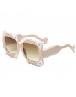 LongKeeper włoskie duże oprawki kwadratowe diamentowe okulary przeciwsłoneczne damskie męskie Vintage ponadgabarytowe okulary pr