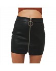 Seksowne spódnice damskie seksowna spódnica z wysokim stanem PU skóra jesień metalowa obręcz Zipper spódnica ołówkowa dopasowana
