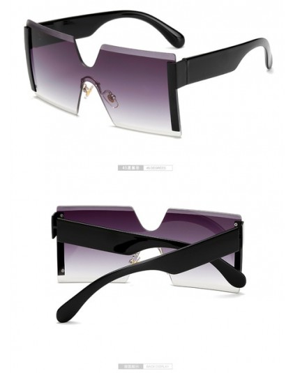 2020 ponadgabarytowe kwadratowe okulary przeciwsłoneczne bezramkowe damskie marka projektant płasko zakończony wielkie słońce ok