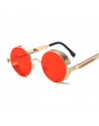 Klasyczne gotyckie okulary przeciwsłoneczne w stylu steampunk kobiety marka projektant Vintage okrągła metalowa ramka okulary pr