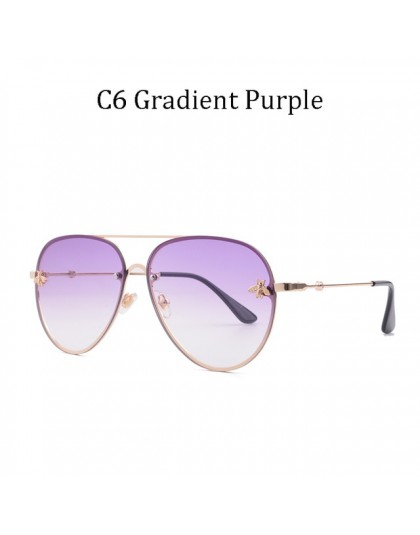 Luksusowy gatunku projektanta kobiet okulary przeciwsłoneczne bezramkowe lotnictwa kobiet okulary odcienie gradientowe mała pszc