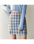 2020NEW moda 8 kolory lato jesień Plaid Sexy fioletowy Korea podział ubrania w stylu Harajuku spódnice kobiet Mini spódnica Kawa