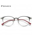 FONEX okulary z lekkiego stopu rama mężczyźni Ultralight kobiety Vintage okrągłe okulary korekcyjne Retro oprawki optyczne bezśr