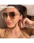 NYWOOH ponadgabarytowe okulary przeciwsłoneczne damskie luksusowe przezroczyste okulary przeciwsłoneczne duże oprawki Vintage ok