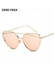 17 kolorów metalowe okulary przeciwsłoneczne damskie luksusowe kocie oko marka projekt lustro różowe złoto Vintage Cateye modne 