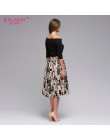 S.FLAVOR Femme Floral wydrukowano patchworkowa sukienka kobiety Off Shoulder Sexy Party vestidos kobieta głęboki dekolt w stylu 