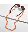 Moda łańcuchy okularowe dla kobiet szerokie łańcuchy akrylowe antypoślizgowe regulowane okulary uchwyt na przewód smycz na szyje