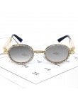 Kolorowe małe okrągłe okulary przeciwsłoneczne z cyrkoniami kobiety Steampunk diamentowe okulary przeciwsłoneczne klasyczne okul