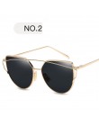 17 kolorów metalowe okulary przeciwsłoneczne damskie luksusowe kocie oko marka projekt lustro różowe złoto Vintage Cateye modne 