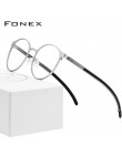 FONEX Alloy optyczne okulary rama mężczyźni Ultralight Retro okrągłe krótkowzroczność okulary korekcyjne kobiety metalowe bezśru