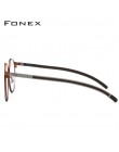 FONEX Alloy optyczne okulary rama mężczyźni Ultralight Retro okrągłe krótkowzroczność okulary korekcyjne kobiety metalowe bezśru