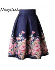 Neophil 2020 panie żakardowe kwiat wydruku plisowana suknia balowa Skater spódnice midi kobiet vintage, w kwiaty wysokiej talii 