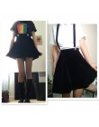 Damska spódnica Harajuku aksamitna Punk Love klip spódnica z paskiem dla kobiet panie krótka spódniczka czarna