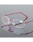 VCKA Rimless okulary do czytania mężczyźni stop tytanu krotnie kobiety kwadratowe okulary Presbyopic bezramowe okulary + 1.0 + 1