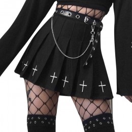 SUCHCUTE plisowane spódnice damskie Modis gothic A-line mini spódnica wiosna 2020 czarne streetwear dzikie chrismas stroje impre