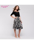 S.FLAVOR Femme Floral wydrukowano patchworkowa sukienka kobiety Off Shoulder Sexy Party vestidos kobieta głęboki dekolt w stylu 