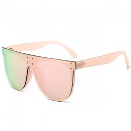 2019 moda unikalne lustro kwadratowe okulary przeciwsłoneczne damskie męskie marka projektant ponadgabarytowych odblaskowe różow