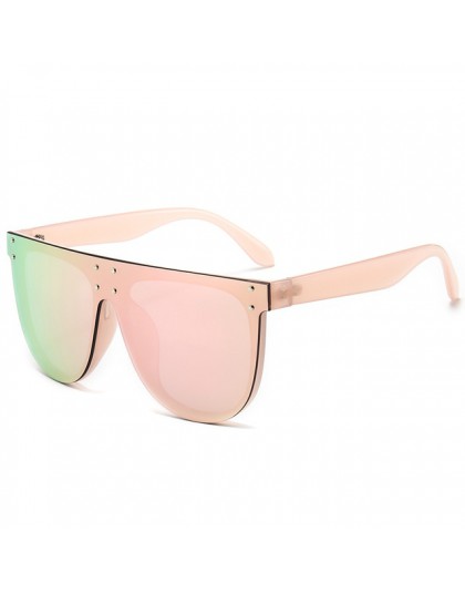 2019 moda unikalne lustro kwadratowe okulary przeciwsłoneczne damskie męskie marka projektant ponadgabarytowych odblaskowe różow