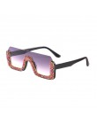 Diament naczepy Rimless kwadratowe okulary przeciwsłoneczne damskie Rhinestone Retro gradientu okulary przeciwsłoneczne w stylu 