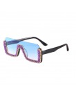 Diament naczepy Rimless kwadratowe okulary przeciwsłoneczne damskie Rhinestone Retro gradientu okulary przeciwsłoneczne w stylu 