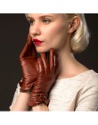 BOOUNI oryginalne rękawice z owczej skóry 2020 moda nadgarstek opaska dziecięca stałe kobiety skórzane rękawiczki termiczne zimo