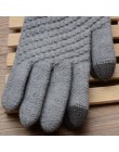 Kobiety mężczyźni ciepłe rękawiczki zimowe do ekranów dotykowych Stretch dzianinowe rękawiczki wełniane pełne palce Guantes dams
