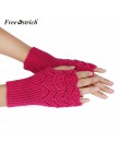 Darmowe rękawiczki strusia 2019 dziewczyna Lady damskie ciepłe zimowe krótkie pkt Knitting pół palca kształt serca dziergana ręk