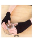 2019 norek z kaszmiru jesienne zimowe rękawiczki pół palca ciepła wełna rękawy nadgarstkowe mają otwór na palec odsłoniętym palc