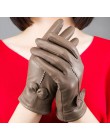 2020 damskie oryginalne skórzane rękawiczki rękawice z owczej skóry mody kobiece wiatroszczelne rękawice jesienne i zimowe mittn